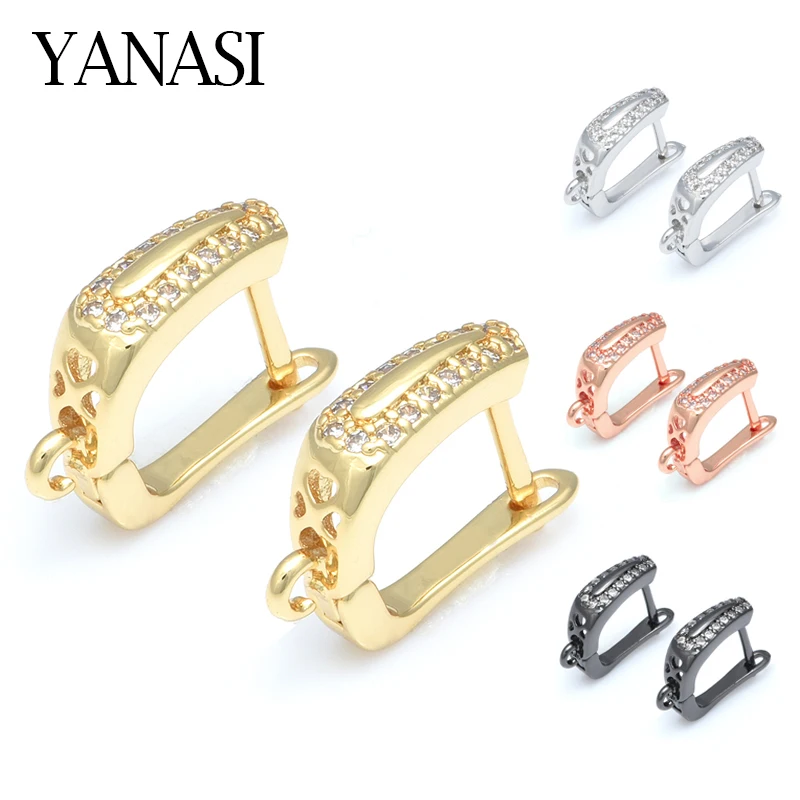 Handmade DIY Earring Findings For Women Clasps Earring Hooks Copper Zirconia Accessories for Jewelry Marking