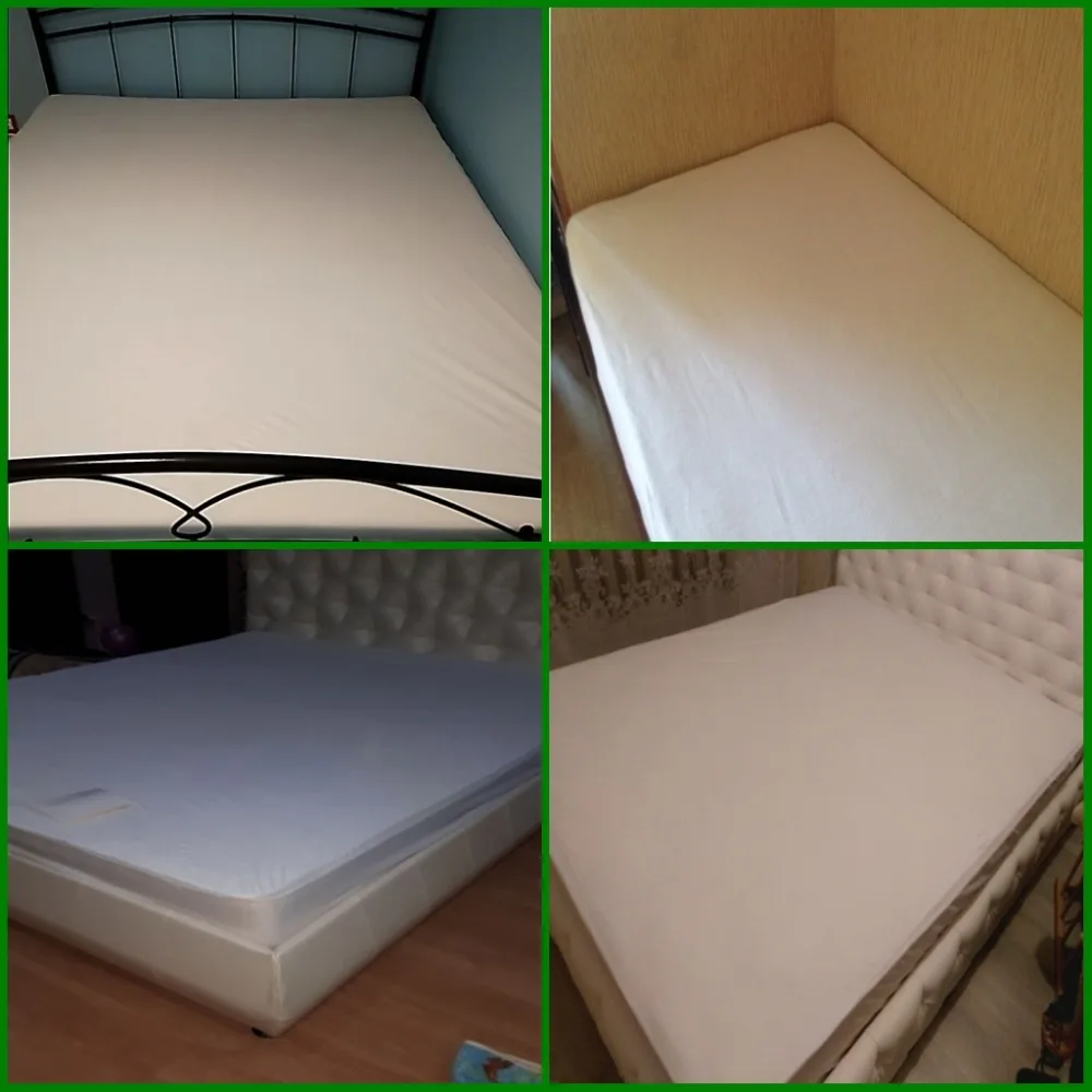 Terry Cloth Waterproof Mattress Cover Cotton Mattress Protector With Elastic Pad Bug Proof Dust Mite 160x190/160x200cm