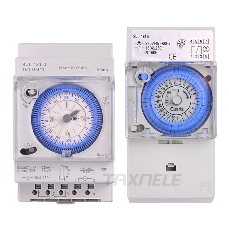 SUL181h SUL181d Mechanical Timer 24 hours Time Switch Relay Electrical Programmable Timer 24 hour Din Rail Timer Switch