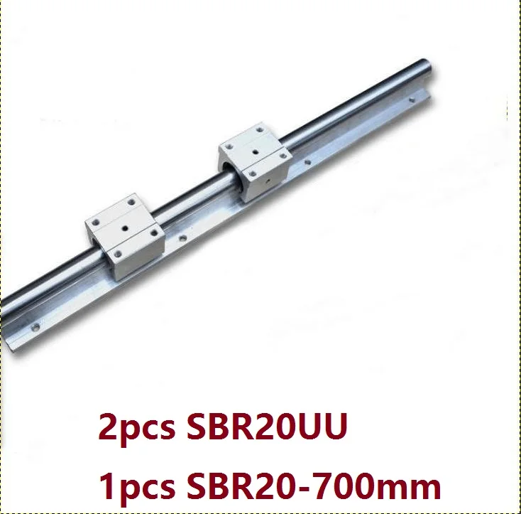 

1pcs SBR20 - 700mm linear guide rail support + 2pcs SBR20UU linear bearing blocks for cnc router parts