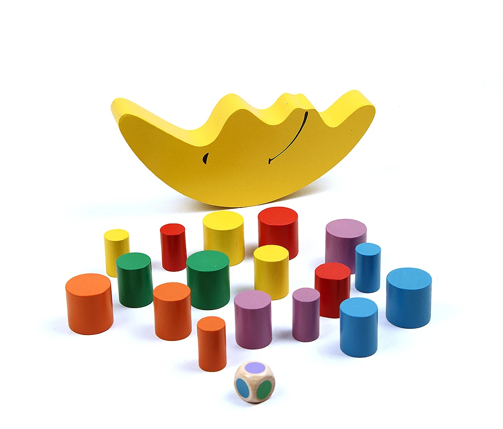 Moon Balancing Frame Baby Early Learning Toy Montessori Teaching Aids Moon Balance Colorful Early Development Wood Blocks Toys