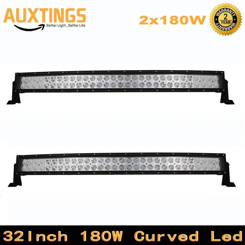 2pcs 180w Curved LED Light Bar IP67 LED Work Light for Driving Offroad Car Tractor Truck 4x4 SUV ATV 12V 24V 4WD