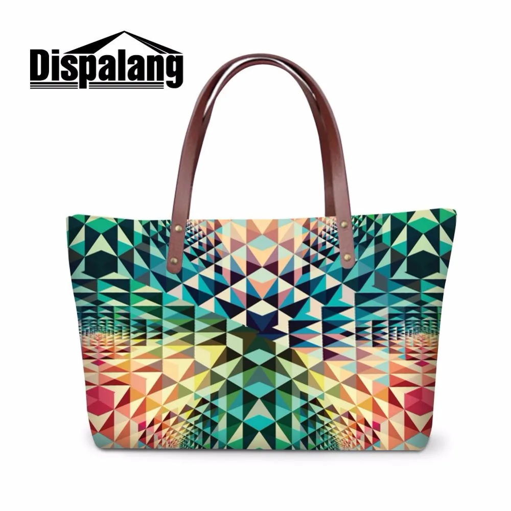 

Dispalang Large top-handle bag colorful fashion women handbag geometric pattern casual summer beach bag nice tote shoulder bag