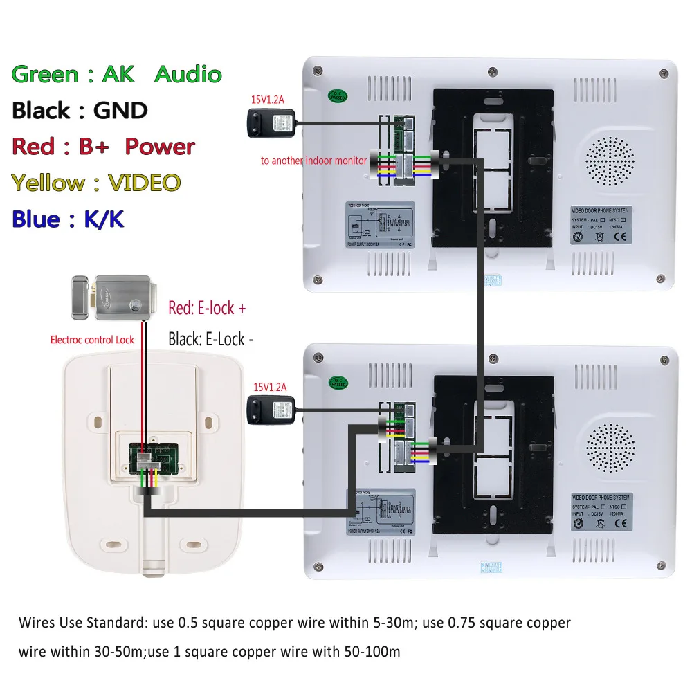 Sistema de intercomunicador con monitor para puerta, conjunto de timbre con video para teléfono de 7