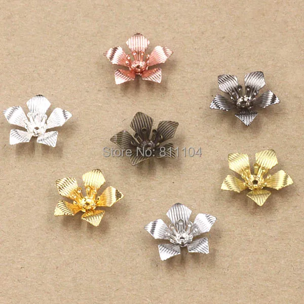 

15x5mm Multi-color Plated Brass Metal Blank Filigree Circle 3D Flower Charms Links Wraps Connectors Jewelry Findings Settings