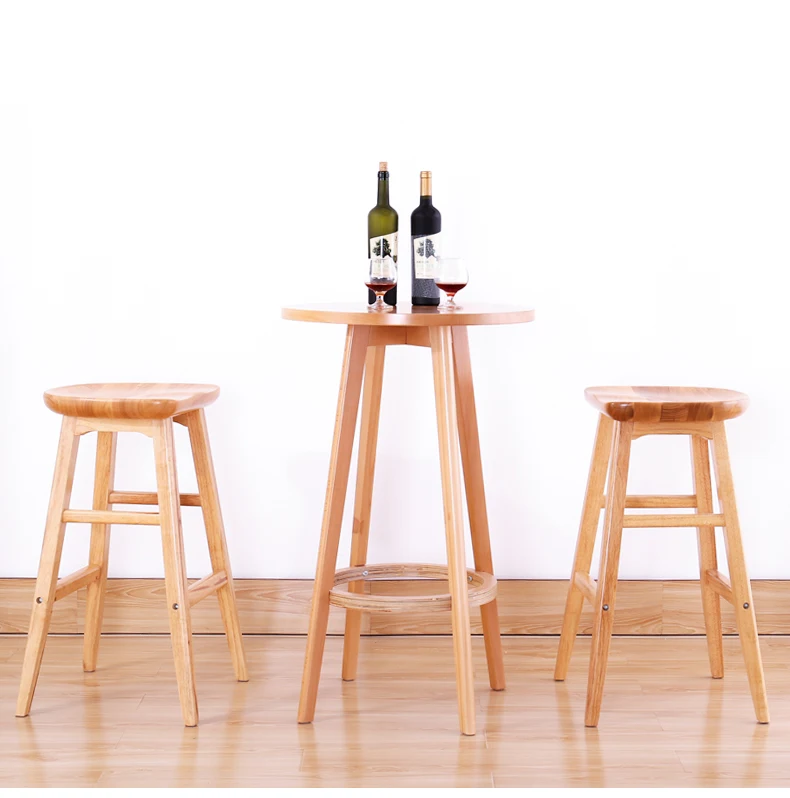 Tabouret de bar en bois massif, tabouret de réception, de style américain, moderne et minimaliste, tabouret de bar haut, créatif et européen, pour la maison