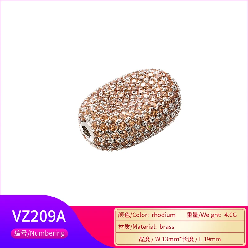 ZHUKOU 13x19mm fashion flat round spacer beads for bracelets necklace earrings making accessories Making model:VZ209