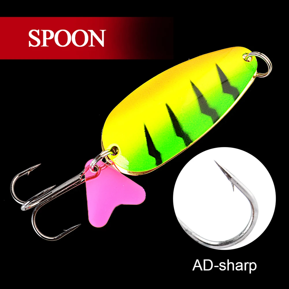 FTK 1pc Metal Fishing Lure Spinner Bait 21g 30g 35g Carp Double Spoon Lure With Treble Hook Hard Bait For Pike Fishing