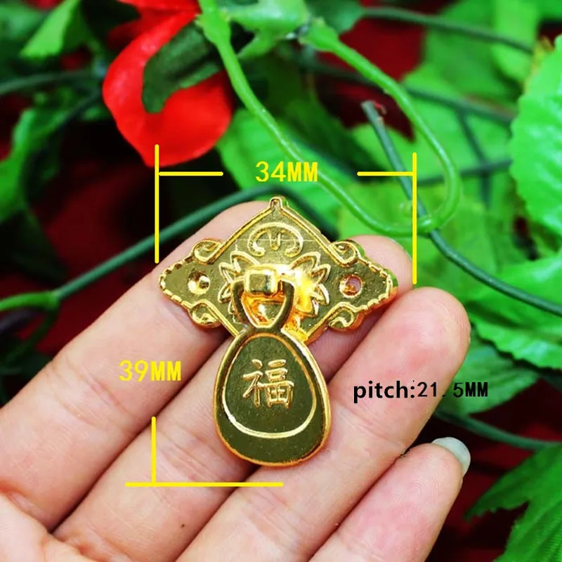 Antique Handle Drawer Wardrobe Door Handle With Screws Zinc Alloy,Gold Color,34*39mm,1PC