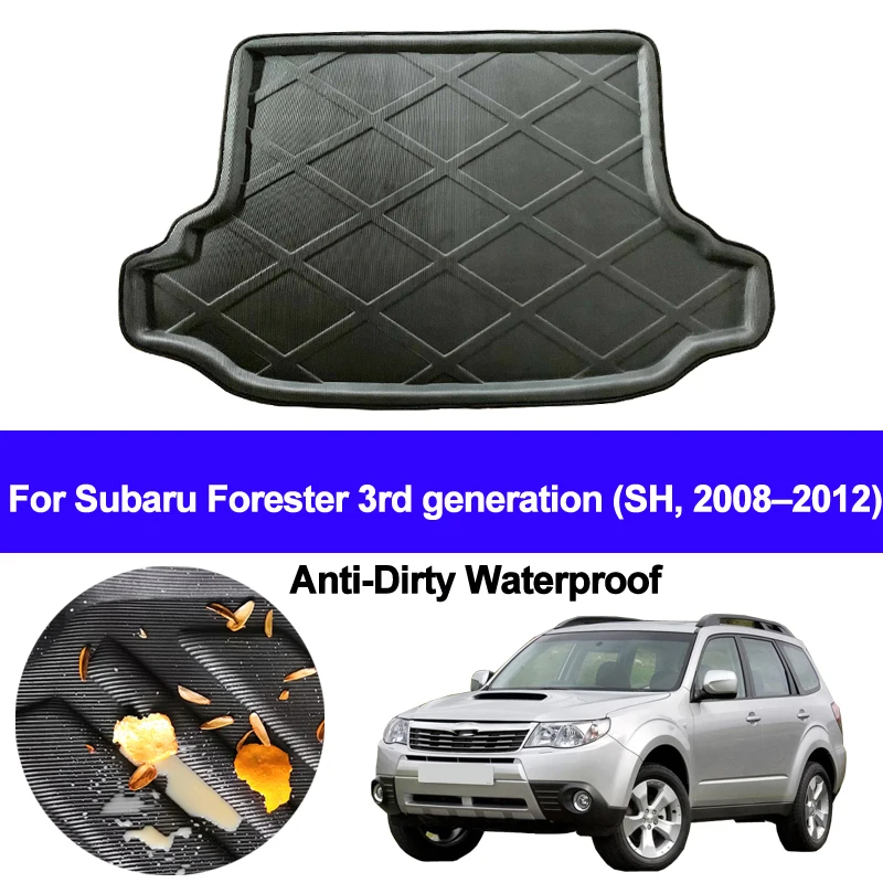 Car Rear Boot Cargo Liner Trunk Floor Carpets Tray Mats Pad Carpet For Subaru Forester 3rd Generation SH 2008 - 2010 2011 2012