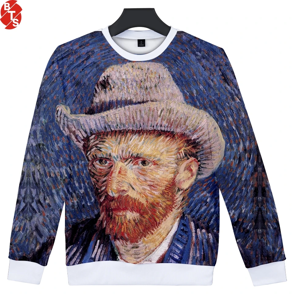 Van Gogh 3D Printed 2018 New Fashion Sweatshirts Women/Men Long Sleeve O-Neck Sweatshirts Trendy Casual CLothes Plus Size 4XL