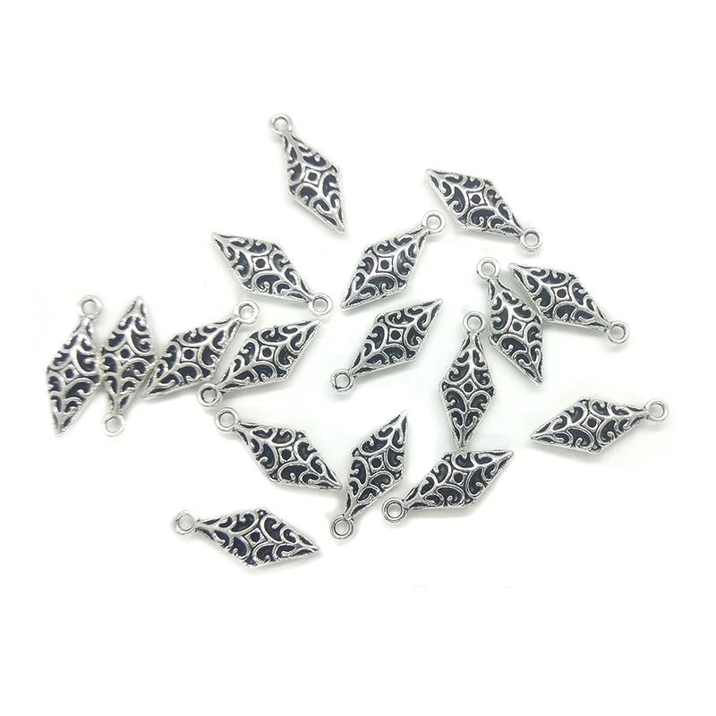 2021 New Fashion 21mm 20pieces/bag  Zinc Alloy Hollow Out Geometry Charms Pendant for Earring Bracelet Jewelry Accessories