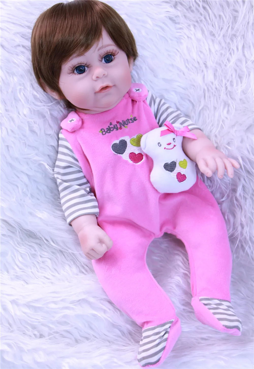 

NPK 16" bebe girl reborn babies full silicone vinyl body doll reborn real cute children fashion dolls alive reborn bonecas