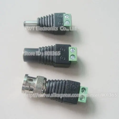 CAT5 to BNC Coaxial Video Balun BNC Terminal Block & DC Female & Male DC Jack Adapter Connector,5.5x2.1, 25Set ,Free shipping