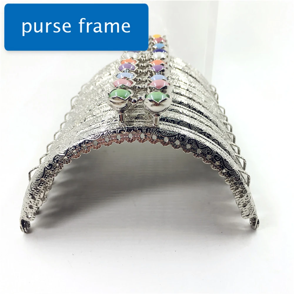 10.5cm women DIY silver color knurling semi round purse frame coin bag making metal clasp colorful kiss candy buckle 10pcs/lot