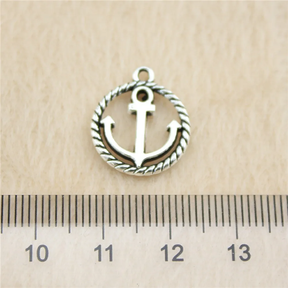 73pcs/lot 15mm ancient silver Anchor charm Pendants DIY jewelry for bracelet necklace earring