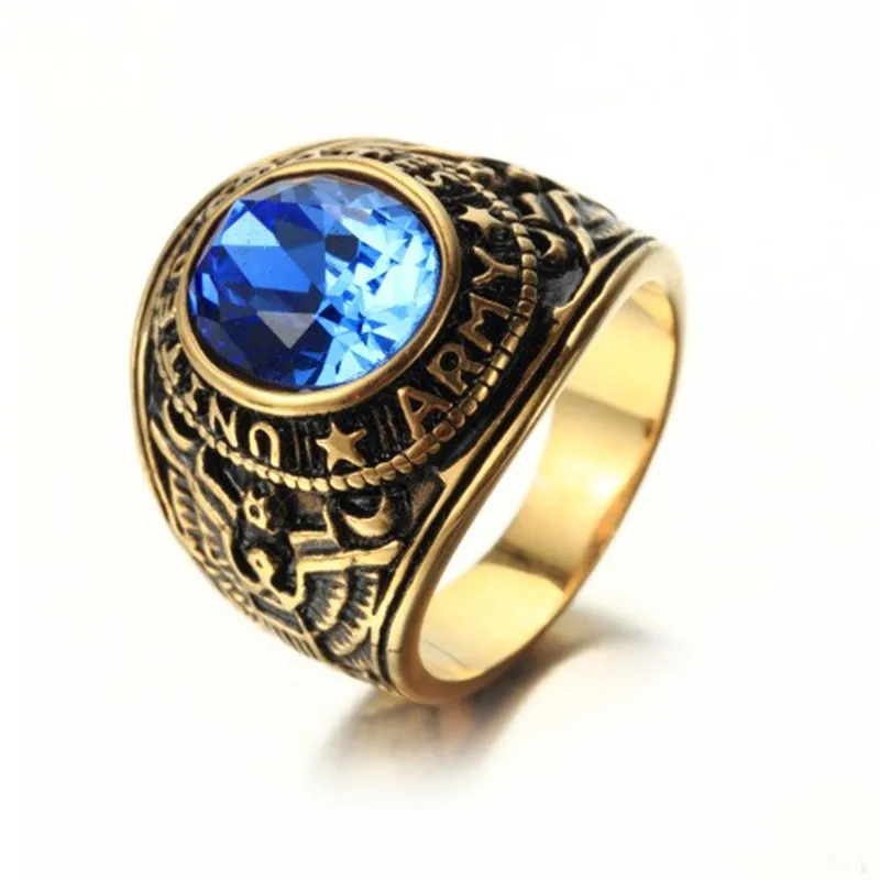 Golden Casting titanium steel ring The memorial Ring United States Army Ring