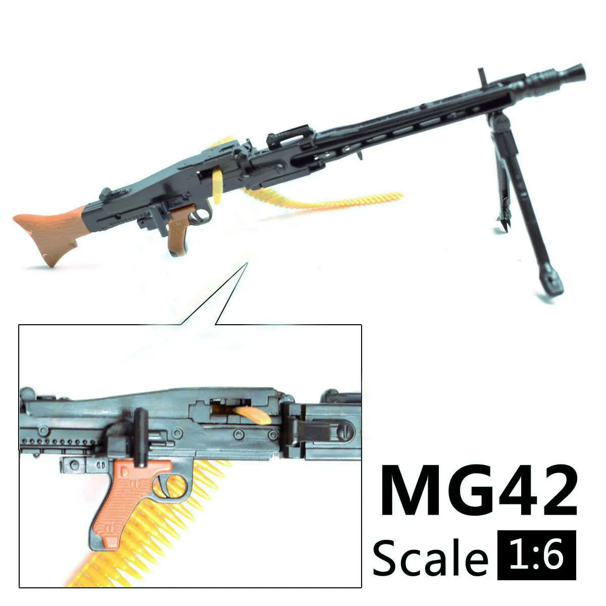 1/6 Scale MG42 Toy Gun Model Assembly Puzzles Building Bricks Gun Soldier Machine Gun Fit 12\