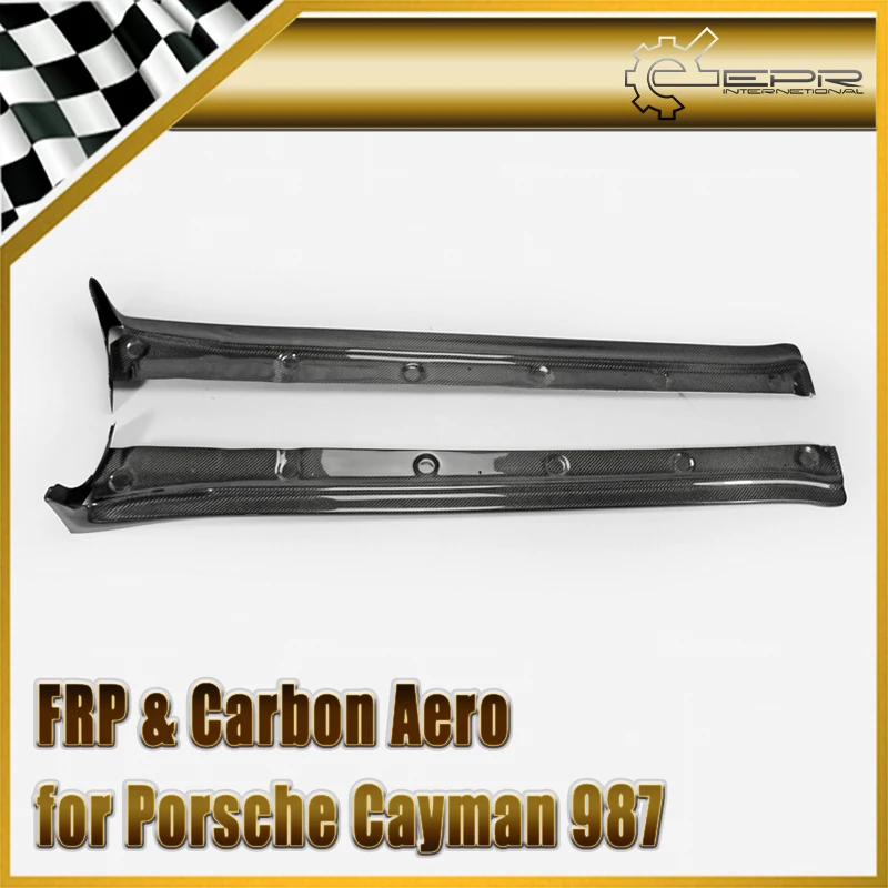 Car-styling Carbon Fiber EPA Style Side Skirt Extension Glossy Fibre Door Step Auto Body Kit For Porsche Cayman 987 2006-2012