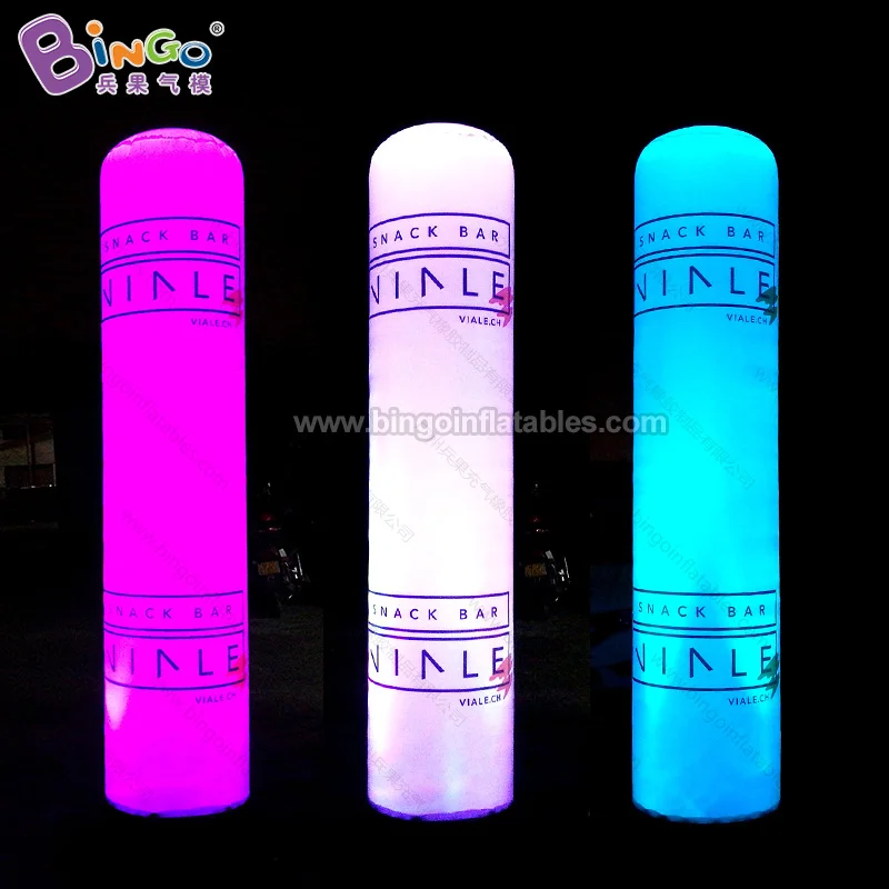 9.8Ft 3M high advertising column with LED lights for promotion customized inflatable pillar light-up toys for sale