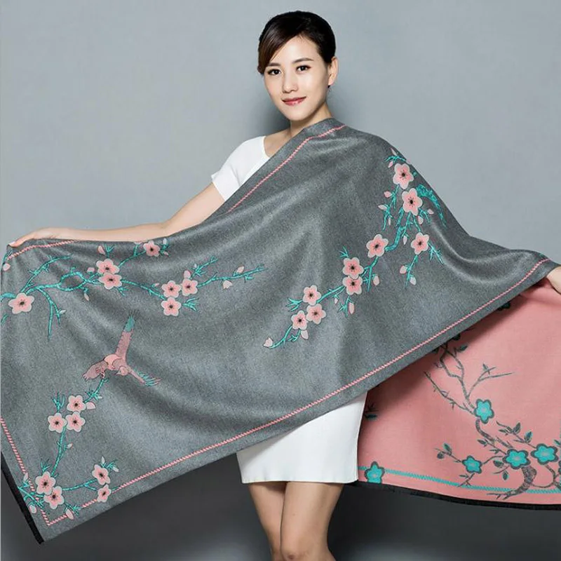 New Arrival Shawl Women's Thickening Warm Pashmina Cashmere Scarf Autumn Winter Soft Scarf Shawl Multipurpose Lady Blanket