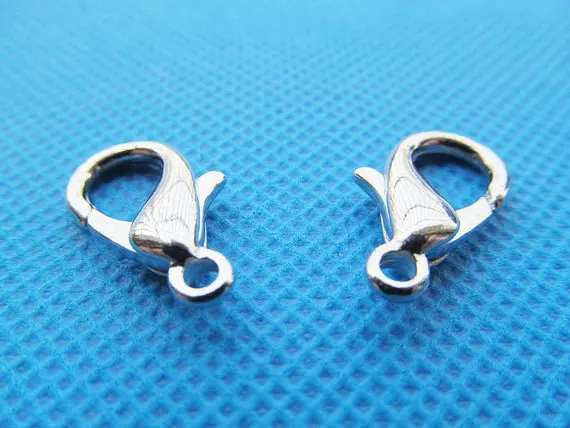 

200pcs 13.00mmx20.80mm Good Quality Rodium Metal Lobster Clasps Hooks Connector Charm Finding,DIY Accessory Jewellery Making