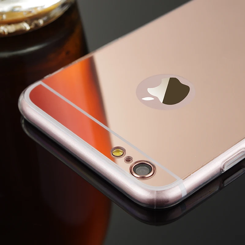 Rose Gold Phone Cases For Aifon iPhone 6 Plus Soft TPU Mirror Back Cover Capinhas For iPhone 6S PLus 5 5S SE 6Plus Celular Coque image 6