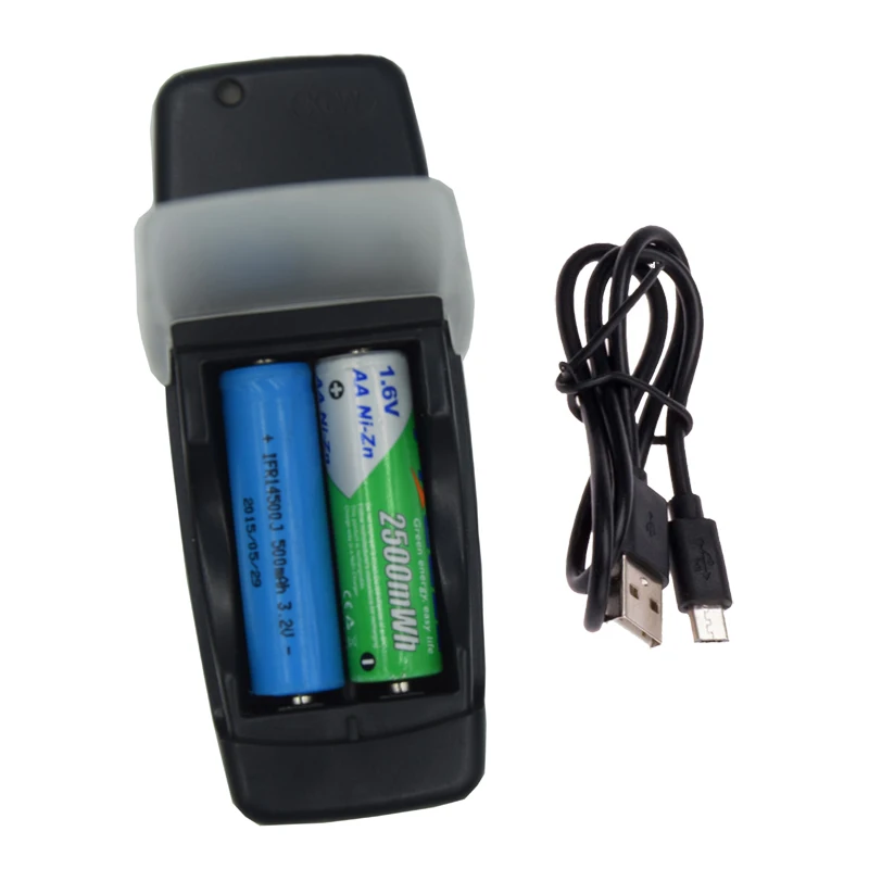 KLW 2 Slots Smart USB Battery Charger for Rechargeable 1.6V NI-ZN AA AAA 3.2V LiFePo4 14500 10440 Intelligent  LED Display