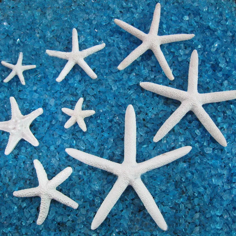 Natural White Starfish Five Finger Sea Star DIY Craft Mermaid Party Decorations Nautical Garland Beach Wedding Decor