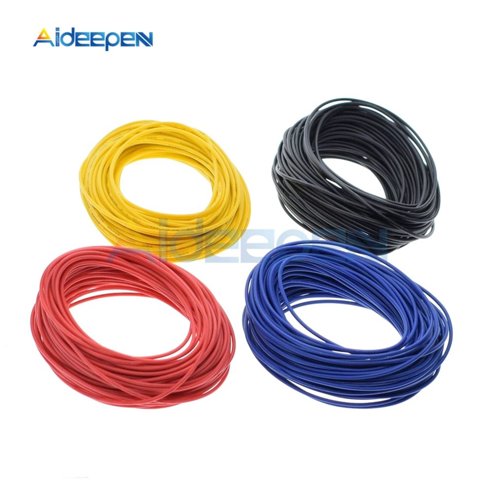 10 Meters UL-1007 Wire 24AWG PVC Insulated Wire Electrical Cable Hook-up Wire 300V Cord Red/Black/Blue/Yellow