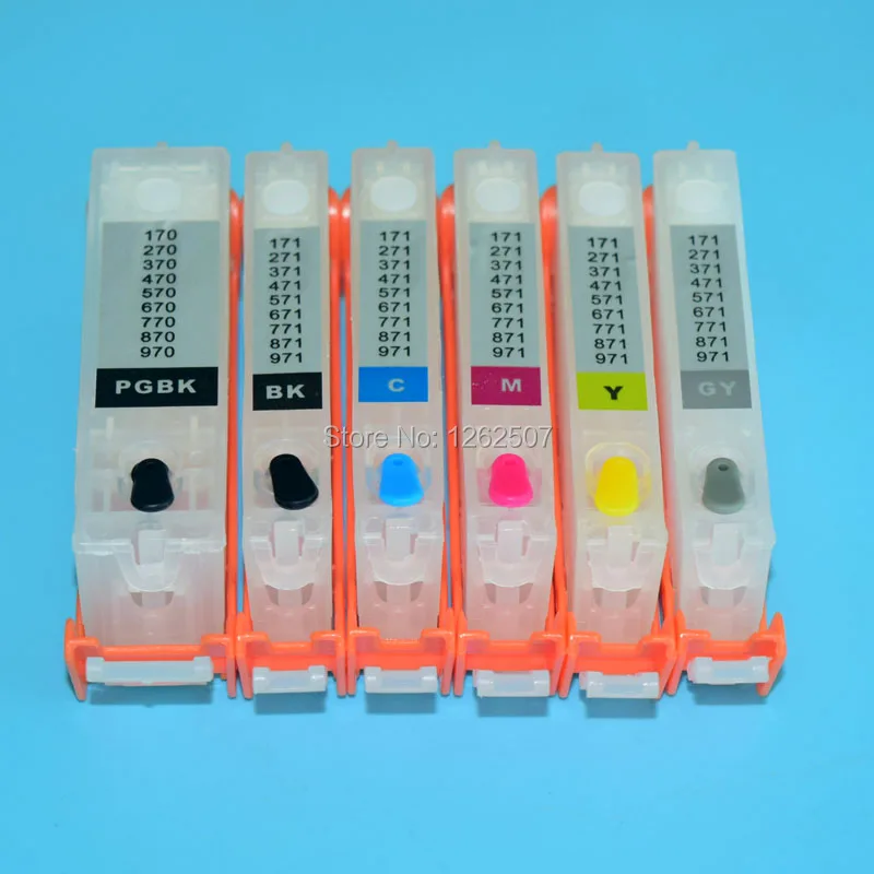 Japan 6Colors Empty Refillable Ink Cartridge With ARC Chip For Canon PIXUS MG7730 MG6930 TS8030 TS9030 Printers view 2