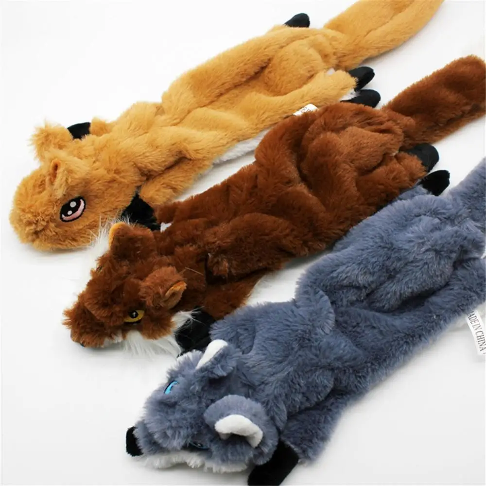 cute plush toys squeak pet wolf animal plush toy dog chew squeaky whistling involved squirrel dog toys