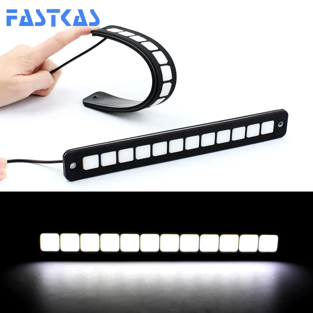 12v Daytime Running Light 100% Waterproof COB LED Day Light Fog Light Turning Signal Flexible Cars Running Lights for Motor ATV