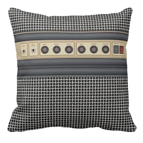

Funny Novelty Music Guitar Sound Amplifier Throw Pillow Case Geek AMP Cushion Cover Creative Musical Soft Printed Square 45x45