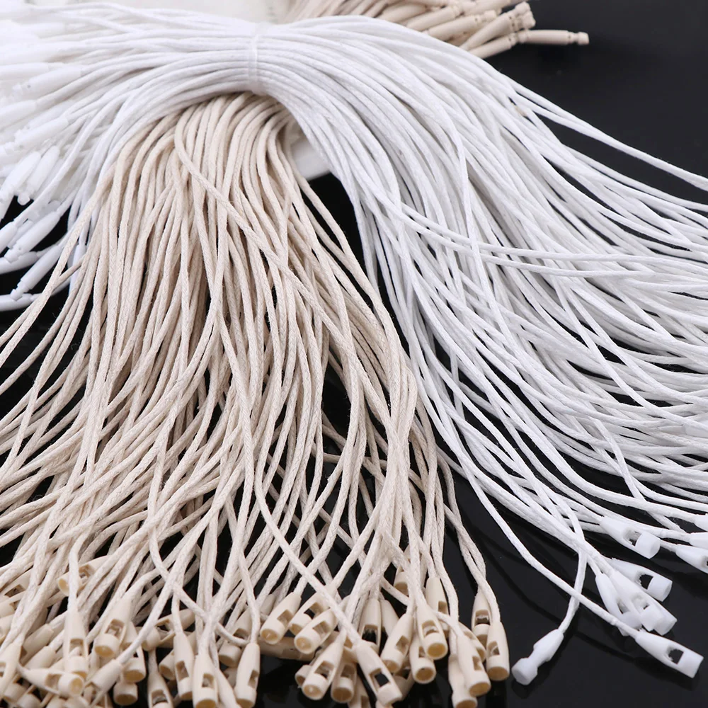 100Pcs 20cm Length Medium Bullet Wax Line Tag Rope Cords Hanging Tablet For Garment Bag Tags Cards, DIY Clothing Accessories