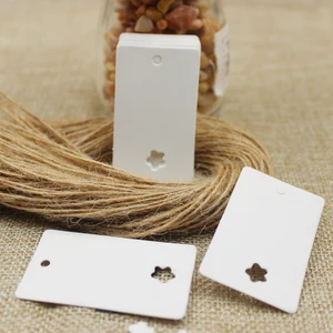 Etiqueta de presente em branco, coração oco, papel Kraft preto retangular, sorteio de mão, 100 cordas de cânhamo, novo estilo, 5x3cm, 100pcs 10 principais vendas absorvente cânhamo - №1