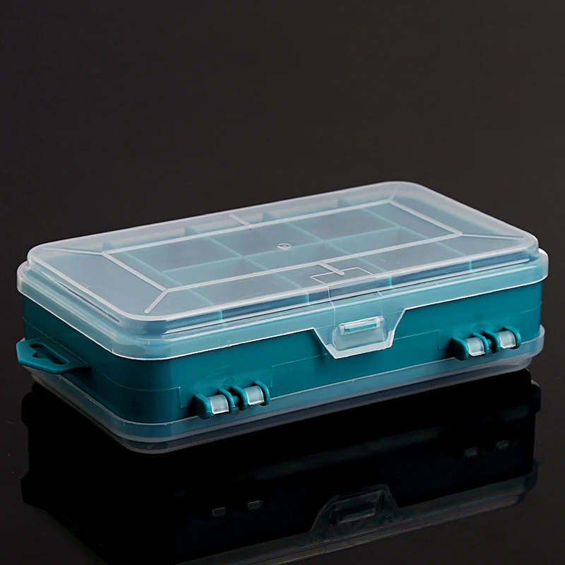 OOTDTY 1PC Tool Box Transparent Double-Side Multifunctional Storage Tool Organizing Case Plastic Case