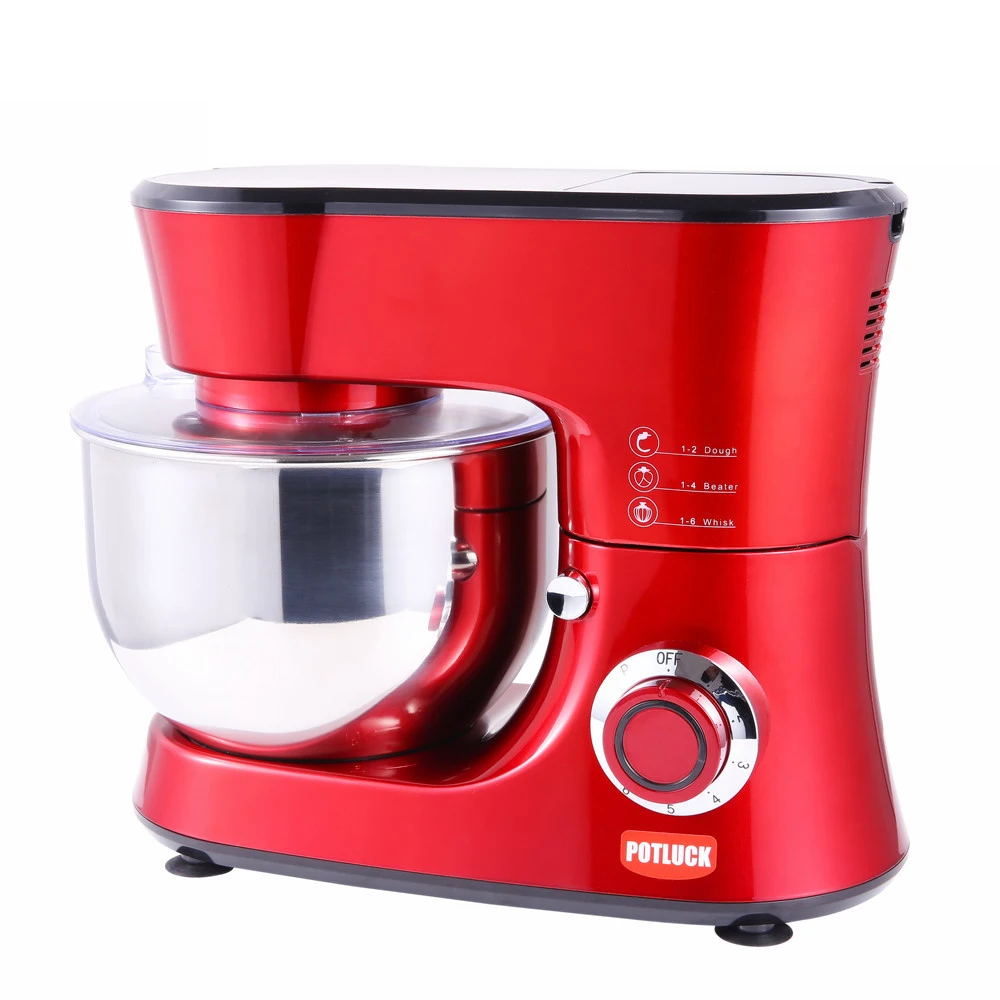 Stainless Steel Bowl Kitchen Food Stand Mixer, Cream Egg Whisk Blender, Cake Dough, Bread Mixer, Maker Machine, 6-Speed, 5L