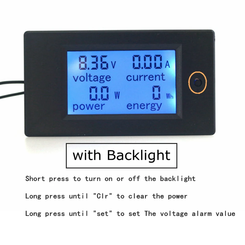 DC 6.5-100V 50A/100A Digital DC Voltmeter Ammeter LCD 4 in 1 DC Voltage Current Power Energy Meter Detector Amperimetro Shunt