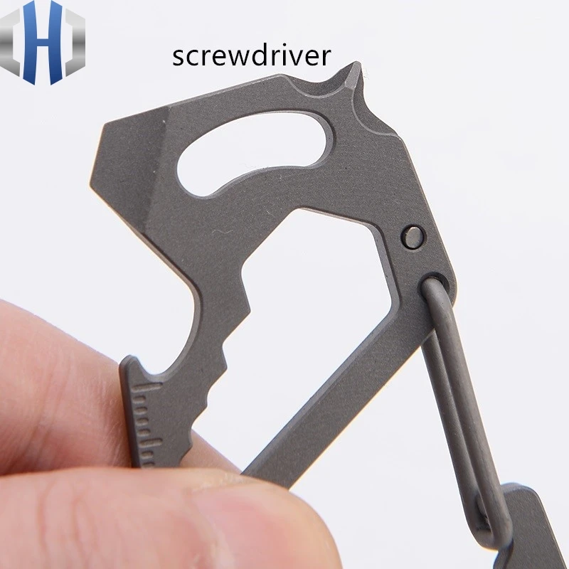 Multifunctional Quick-hanging Titanium Alloy Hanging Keychain Carabiner Outdoor Supplies Hanging Buckle Safety Buckle Multi-tool