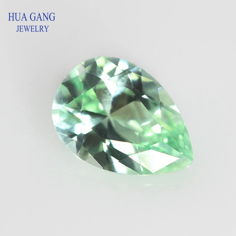 

Size 2x3~10x14mm Pear Cut Green Stone Synthetic Corundum Gems Stone For Jewelry Wholesale