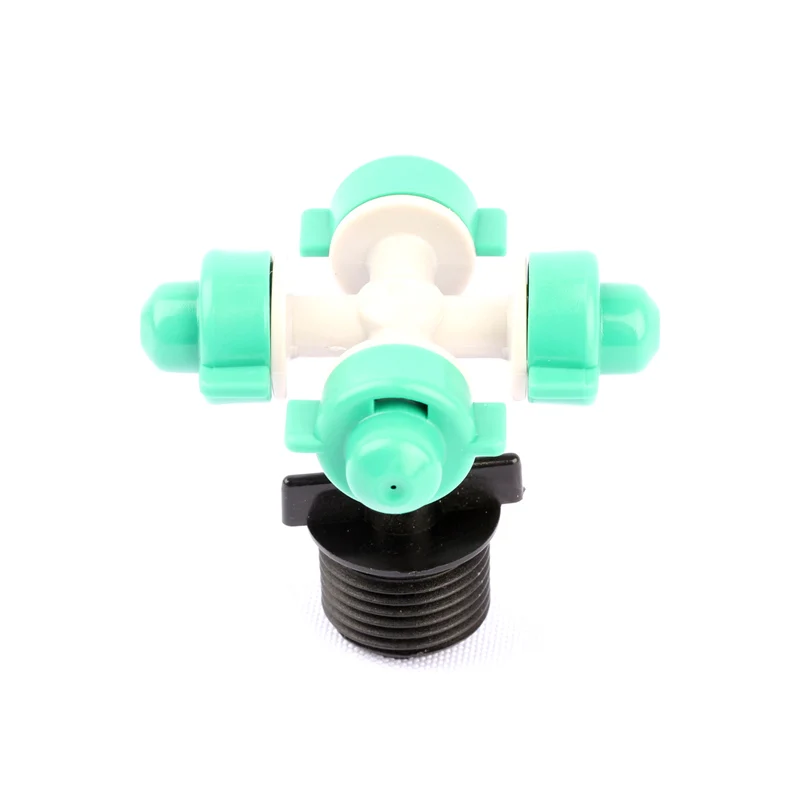 

20Set 1/2'' Male Thread To 6mm Flat Head Connectors+Crossing Atomizing Sprinkler Micro Irrigation Plants Watering Spray Emitter