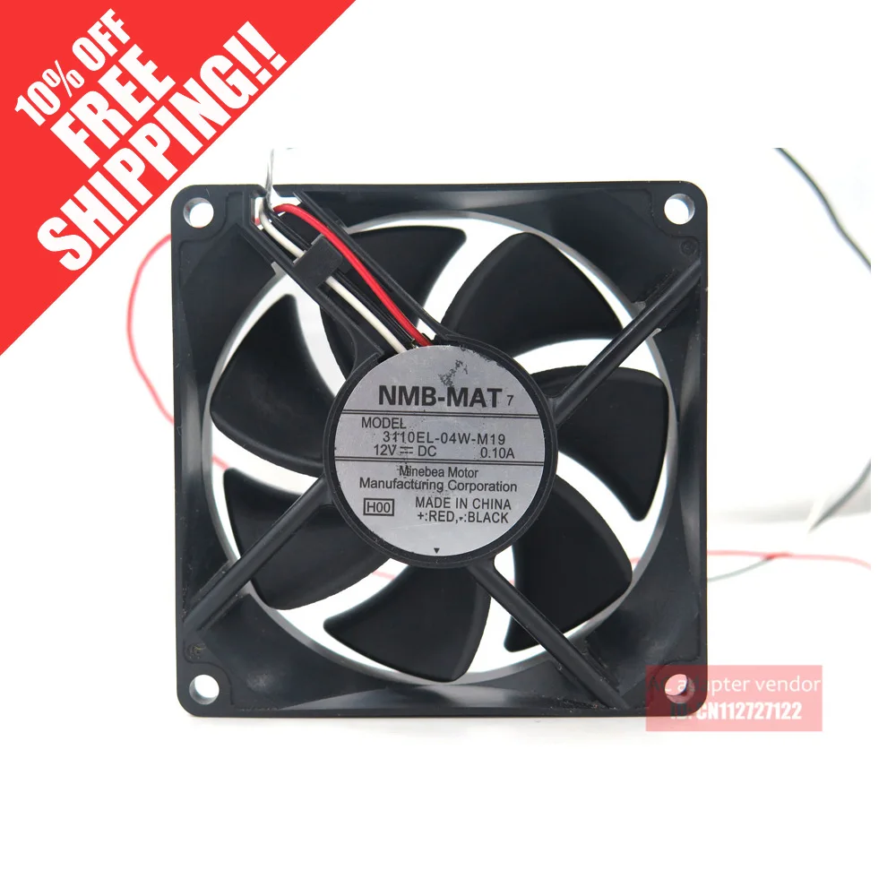 NEW NMB-MAT 8CM 3110EL-04W-M19 8025 12V 0.10A 8CM silence cooling fan