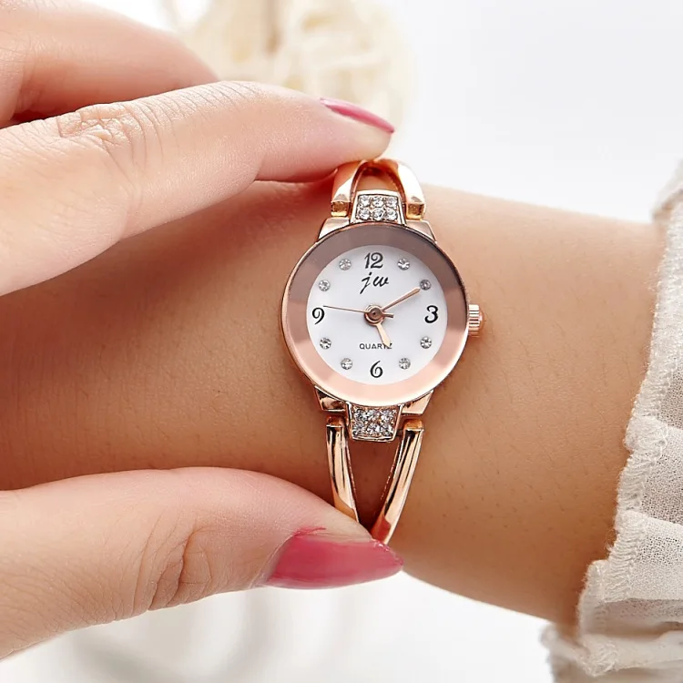 Fashion Jw Top Brand Rose Gold Watch Women Luxury Crystal Stainless Steel Wrist Watches Woman Casual Dress Quartz Ladies Clock