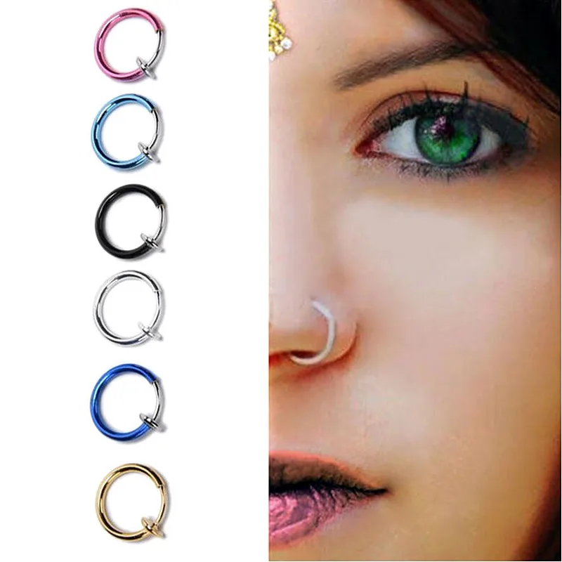 Earrings Without Ear Holes To Wear Invisible Spring Ear Lip Nose Small Circle Gold Silver Purple Clip Earrings for Women Men