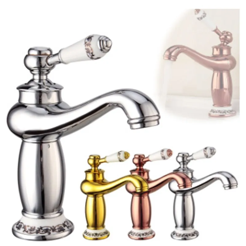 

Copper-plated chromium faucet cold-hot mixing faucet faucet basin faucet toilet single-hole basin faucet