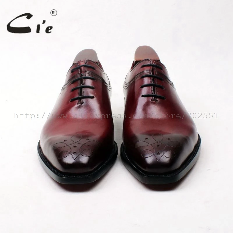 cie Free Shipping Bespoke Custom Handmade Calf Leather Patina Men\'s Dress/classic /casual Oxford Leather Outsole Shoe NO.ox593