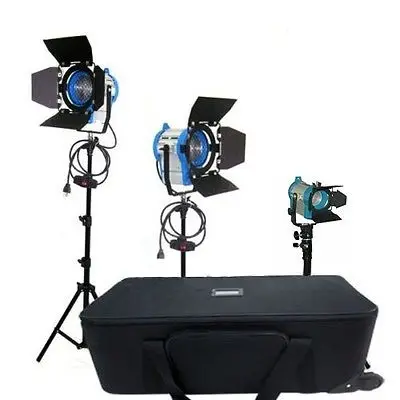 650W + 300W / 500W + 150W Fresnel Tungsten Lights Bulbs Stands Case Kit for Photographic Studio