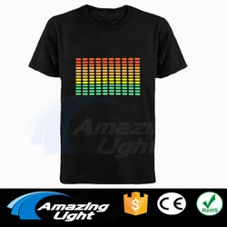 Camiseta con ecualizador de sonido activo, camisa con luz Led, activada por música intermitente, gran oferta