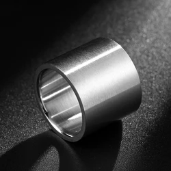 18mm Dull Silver Color Stainless Steel Ring for Men Biker